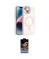 ieg™ iPhone 14 Kılıf Yadigar Asil Koleksiyonu - Siyah Buffer Hayalet Cam Ekran Koruyucu
