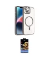 ieg™ iPhone 14 Kılıf Yadigar Asil Koleksiyonu - Siyah Buffer Hayalet Cam Ekran Koruyucu