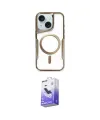 ieg™ iPhone 14 Kılıf Yadigar Klasik Özel Seri - Siyah Bilvis 5in1 5D Magic Hayalet Cam Ekran Koruyucu