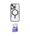 ieg™ iPhone 14 Kılıf Yadigar Klasik Özel Seri - Siyah Bilvis 5in1 5D Magic Hayalet Cam Ekran Koruyucu