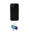 ieg™ iPhone 14 Kılıf Yadigar Yansıma Serisi - Siyah 3D Antistatik Cam Ekran Koruyucu