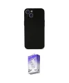 ieg™ iPhone 14 Kılıf Yadigar Yansıma Serisi - Siyah Bilvis 5in1 3D Magic Cam Ekran Koruyucu