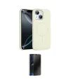 ieg™ iPhone 14 Kılıf Yankı Form Serisi - Siyah 3D Antistatik Hayalet Cam Ekran Koruyucu