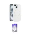 ieg™ iPhone 14 Kılıf Yankı Form Serisi - Siyah Bilvis 5in1 3D Magic Cam Ekran Koruyucu