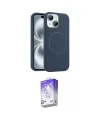 ieg™ iPhone 14 Kılıf Yankı Form Serisi - Siyah Bilvis 5in1 3D Magic Cam Ekran Koruyucu