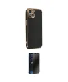 ieg™ iPhone 14 Kılıf Yankı Serisi - Siyah 3D Antistatik Hayalet Cam Ekran Koruyucu