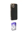 ieg™ iPhone 14 Kılıf Yankı Serisi - Siyah Bilvis 5in1 3D Magic Cam Ekran Koruyucu