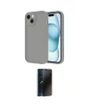 ieg™ iPhone 14 Kılıf Yankı Yansıma Özel Seri - Siyah 3D Antistatik Hayalet Cam Ekran Koruyucu