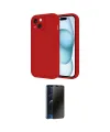 ieg™ iPhone 14 Kılıf Yankı Yansıma Özel Seri - Siyah 3D Antistatik Hayalet Cam Ekran Koruyucu