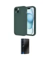 ieg™ iPhone 14 Kılıf Yankı Yansıma Özel Seri - Siyah 3D Antistatik Hayalet Cam Ekran Koruyucu