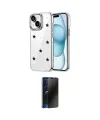 ieg™ iPhone 14 Kılıf Yörünge Form - Siyah 3D Antistatik Hayalet Cam Ekran Koruyucu