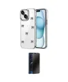 ieg™ iPhone 14 Kılıf Yörünge Form - Siyah 3D Antistatik Hayalet Cam Ekran Koruyucu
