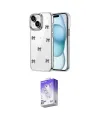 ieg™ iPhone 14 Kılıf Yörünge Form - Siyah Bilvis 5in1 3D Magic Cam Ekran Koruyucu