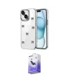 ieg™ iPhone 14 Kılıf Yörünge Form - Siyah Bilvis 5in1 5D Magic Hayalet Cam Ekran Koruyucu