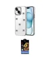 ieg™ iPhone 14 Kılıf Yörünge Form - Siyah Buffer Hayalet Cam Ekran Koruyucu
