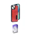 ieg™ iPhone 14 Kılıf Yörünge Işık Serisi - Siyah Bilvis 5in1 3D Magic Cam Ekran Koruyucu