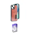 ieg™ iPhone 14 Kılıf Yörünge Işık Serisi - Siyah Bilvis 5in1 3D Magic Cam Ekran Koruyucu