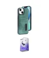 ieg™ iPhone 14 Kılıf Yörünge Işık Serisi - Siyah Bilvis 5in1 5D Magic Hayalet Cam Ekran Koruyucu
