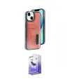 ieg™ iPhone 14 Kılıf Yörünge Işık Serisi - Siyah Bilvis 5in1 5D Magic Hayalet Cam Ekran Koruyucu