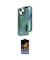 ieg™ iPhone 14 Kılıf Yörünge Işık Serisi - Siyah Buffer Hayalet Cam Ekran Koruyucu