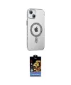 ieg™ iPhone 14 Kılıf Yörünge Koleksiyonu - Siyah Buffer Hayalet Cam Ekran Koruyucu