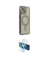 ieg™ iPhone 14 Kılıf Zirve Doku Prime - Siyah 3D Antistatik Cam Ekran Koruyucu