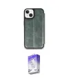 ieg™ iPhone 14 Kılıf Zirve Yansıma Serisi - Siyah Bilvis 5in1 3D Magic Cam Ekran Koruyucu
