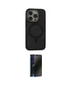 ieg™ iPhone 14 Pro Kılıf Ahenk Form Serisi - Siyah 3D Antistatik Hayalet Cam Ekran Koruyucu