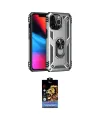 ieg™ iPhone 14 Pro Kılıf Ahenk Klasik Koleksiyonu - Siyah Buffer Hayalet Cam Ekran Koruyucu