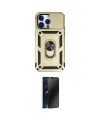 ieg™ iPhone 14 Pro Kılıf Ahenk Klasik - Siyah 3D Antistatik Hayalet Cam Ekran Koruyucu