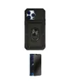 ieg™ iPhone 14 Pro Kılıf Ahenk Klasik - Siyah 3D Antistatik Hayalet Cam Ekran Koruyucu