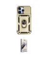 ieg™ iPhone 14 Pro Kılıf Ahenk Klasik - Siyah Bilvis 3D Mat Cam Ekran Koruyucu