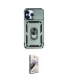 ieg™ iPhone 14 Pro Kılıf Ahenk Klasik - Siyah Bilvis 3D Mat Cam Ekran Koruyucu