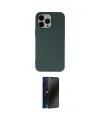 ieg™ iPhone 14 Pro Kılıf Ahenk Serisi - Siyah 3D Antistatik Hayalet Cam Ekran Koruyucu