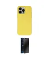 ieg™ iPhone 14 Pro Kılıf Ahenk Serisi - Siyah 3D Antistatik Hayalet Cam Ekran Koruyucu
