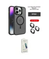 ieg™ iPhone 14 Pro Kılıf Akış Form - Şeffaf Pasifik Cam Ekran Koruyucu