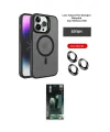 ieg™ iPhone 14 Pro Kılıf Akış Form - Siyah 360 Mat Full Body Arka Koruyucu