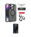ieg™ iPhone 14 Pro Kılıf Akış Form - Siyah 3D Antistatik Hayalet Cam Ekran Koruyucu