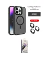 ieg™ iPhone 14 Pro Kılıf Akış Form - Siyah Bilvis 3D Mat Cam Ekran Koruyucu
