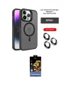 ieg™ iPhone 14 Pro Kılıf Akış Form - Siyah Buffer Hayalet Cam Ekran Koruyucu