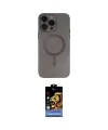 ieg™ iPhone 14 Pro Kılıf Akış Minimal Özel Seri - Siyah Buffer Hayalet Cam Ekran Koruyucu
