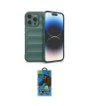 ieg™ iPhone 14 Pro Kılıf Atlas Koleksiyonu - Siyah 18D Cam Ekran Koruyucu