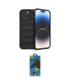 ieg™ iPhone 14 Pro Kılıf Atlas Koleksiyonu - Siyah 18D Cam Ekran Koruyucu