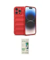 ieg™ iPhone 14 Pro Kılıf Atlas Koleksiyonu - Siyah 20D Premium Cam Ekran Koruyucu