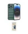 ieg™ iPhone 14 Pro Kılıf Atlas Koleksiyonu - Siyah 6D Mat Seramik Hayalet Nano Ekran Koruyucu
