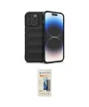ieg™ iPhone 14 Pro Kılıf Atlas Koleksiyonu - Siyah 6D Mat Seramik Hayalet Nano Ekran Koruyucu