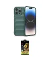 ieg™ iPhone 14 Pro Kılıf Atlas Koleksiyonu - Siyah Buffer Cam Ekran Koruyucu
