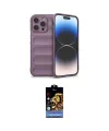 ieg™ iPhone 14 Pro Kılıf Atlas Koleksiyonu - Siyah Buffer Hayalet Cam Ekran Koruyucu