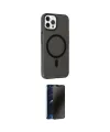 ieg™ iPhone 14 Pro Kılıf Çekirdek Modern Prime - Siyah 3D Antistatik Hayalet Cam Ekran Koruyucu
