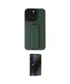 ieg™ iPhone 14 Pro Kılıf Çekirdek Yansıma - Siyah 3D Antistatik Hayalet Cam Ekran Koruyucu